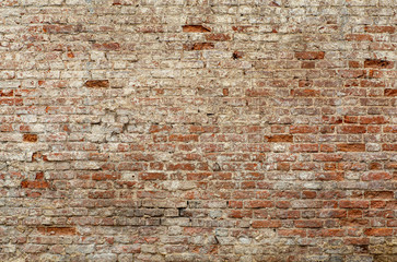 Poster Bakstenen muur Rustieke oude baksteen structuur  © uladzimirzuyeu