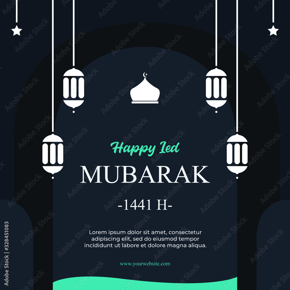 Happy Ied Mubarak Greeting Card. Fix for printing, social media post, banner, ad, promotion and greeting card Happy Ied Mubarak Greeting Card. Fix for printing, social media post, banner, ad, promotion and greeting card