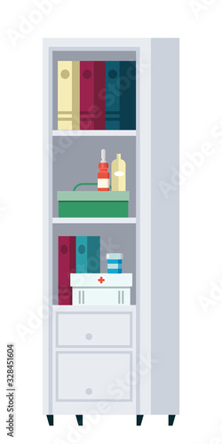 Vector flat furniture in medical office, reception