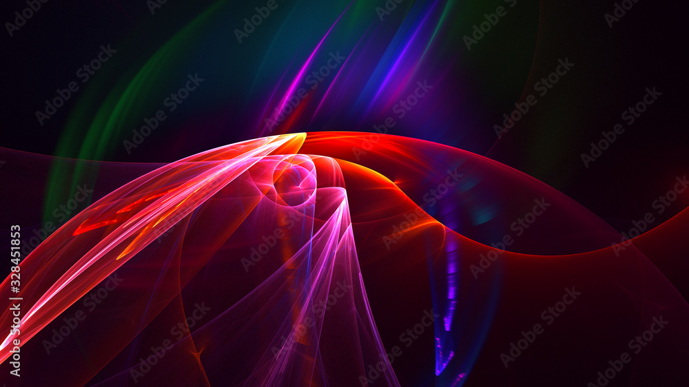 3D rendering abstract red fractal light background 3D rendering abstract red fractal light background