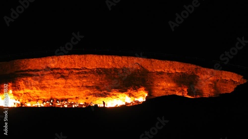 Wallpaper Mural  silhouette and fire darvaza gas crater Torontodigital.ca