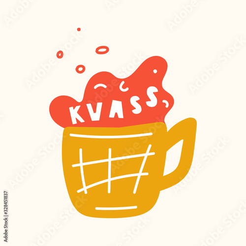 Kvass. Hand drawn vector illustration on white background.