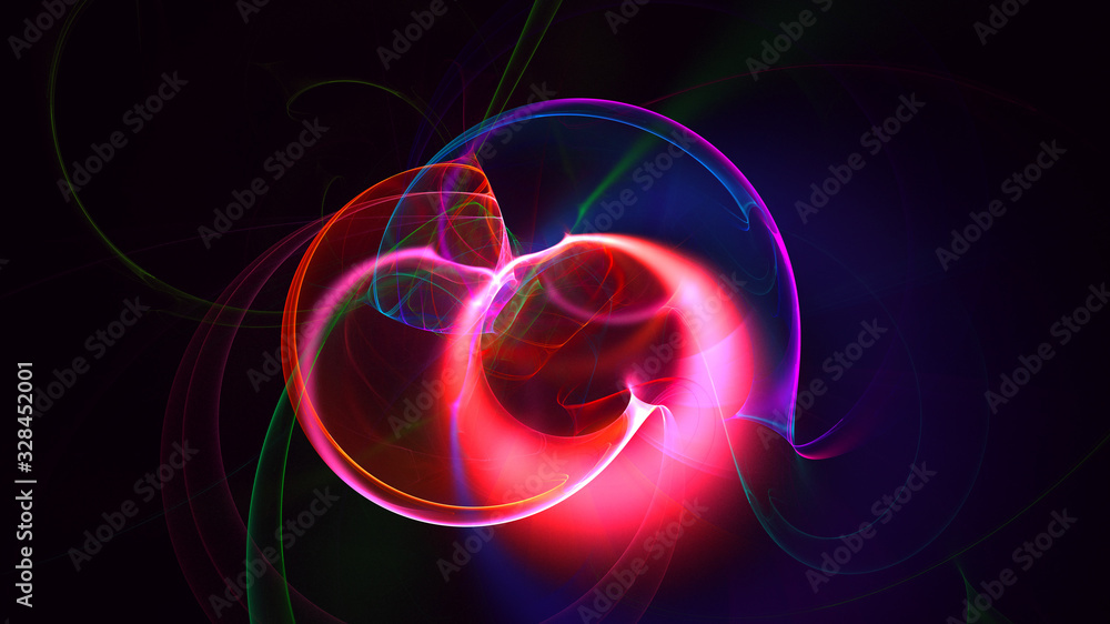3D rendering abstract red fractal light background 3D rendering abstract red fractal light background