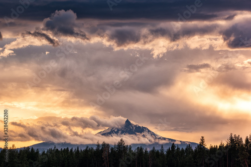 North Sister, Oregon of the Three Sisters in the Cascades during a storm