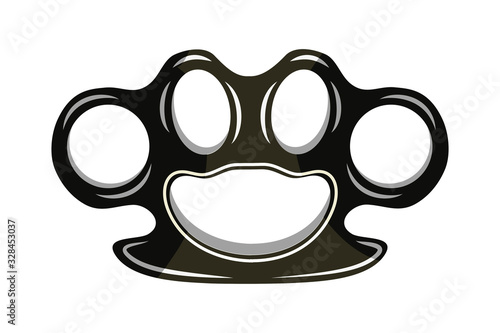 Crime knuckle duster isolated on white background