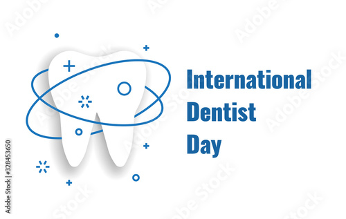 Vector illustration banner International Dentist Day 6 march