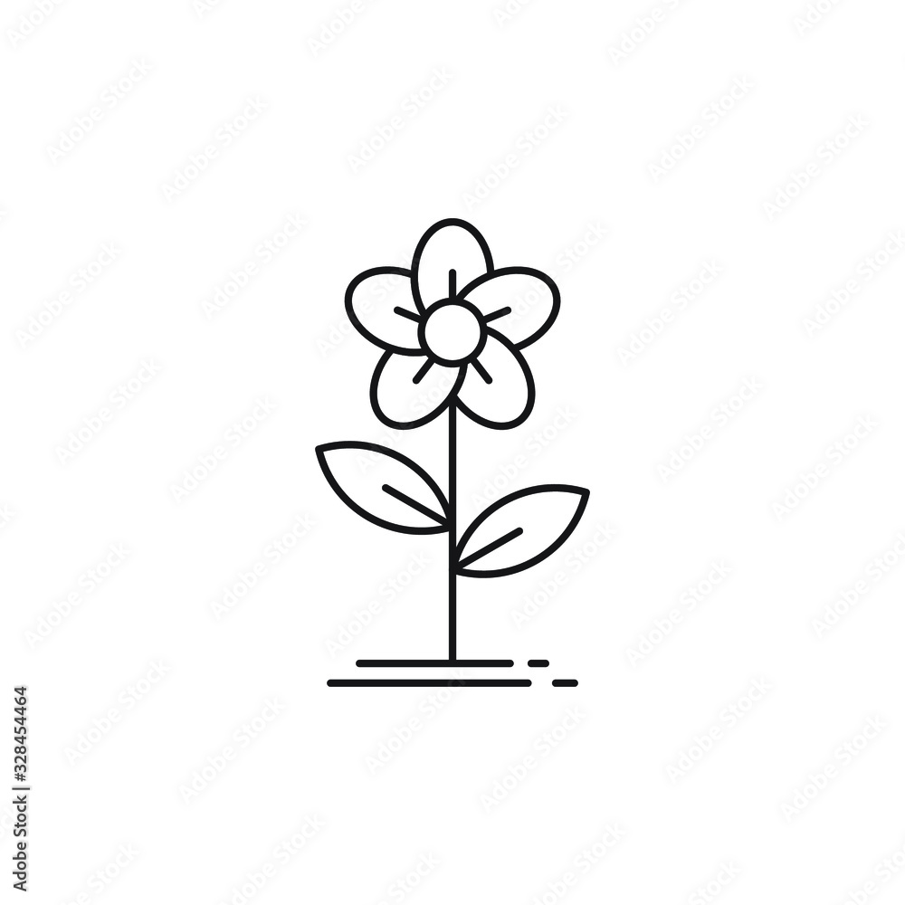 Flower line art simple icon design vector Flower line art simple icon design vector