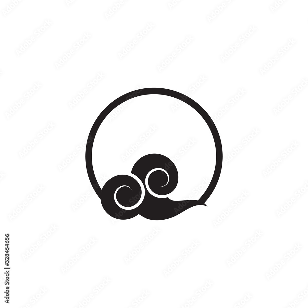 Chinese clouds logo vector illustration