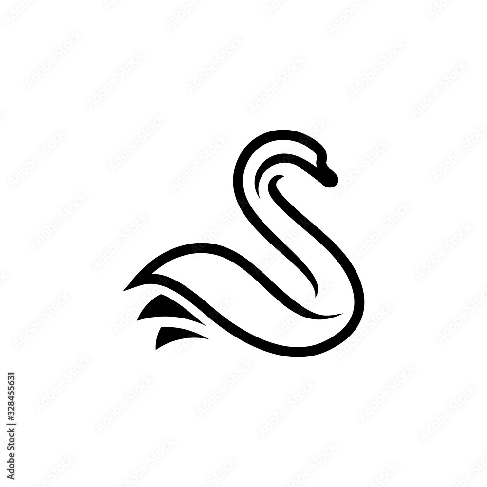 Obraz premium goose-line vector that looks charming and beautiful