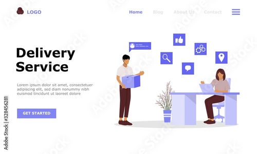 Online Delivery Service Vector Illustration Concept, Suitable for web landing page, ui, mobile app, editorial design, flyer, banner, and other related occasion