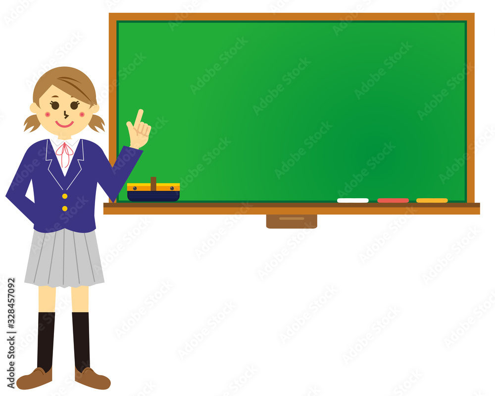 黒板 背景素材 学生 女子高生 黒板 背景素材 学生 女子高生