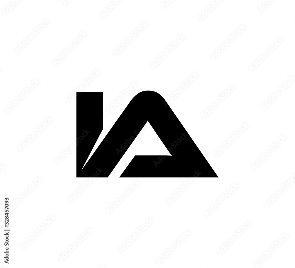 Initial 2 letter Logo Modern Simple Black IA Initial 2 letter Logo Modern Simple Black IA