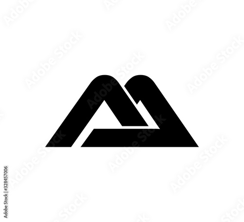 Initial 2 letter Logo Modern Simple Black AA
