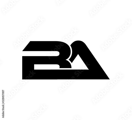 Initial 2 letter Logo Modern Simple Black BA