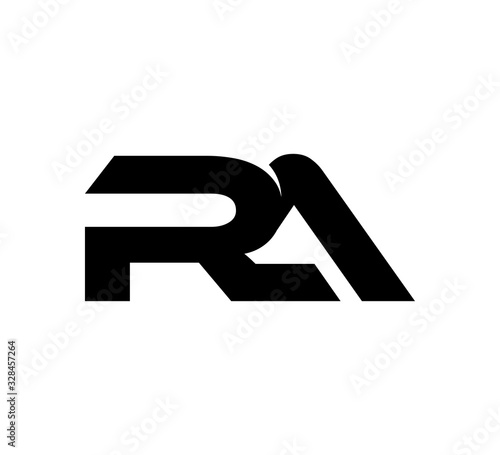 Initial 2 letter Logo Modern Simple Black RA