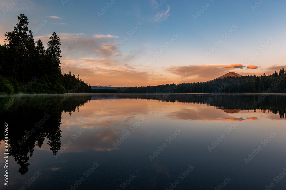 Sunset Reflection on a lake in Central Oregon