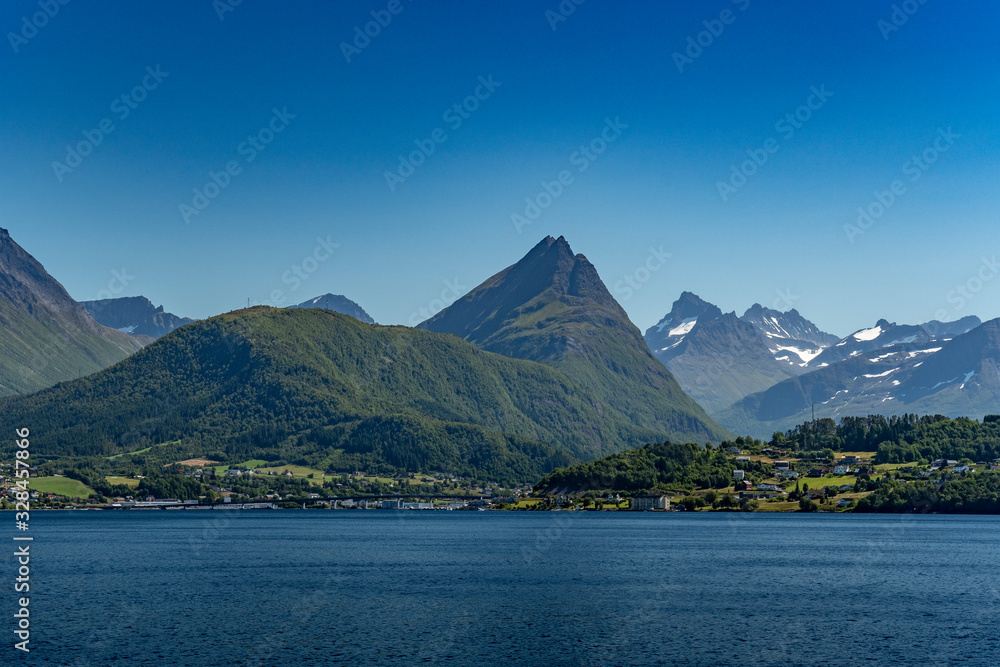 Beautiful nature with mountains in Norway