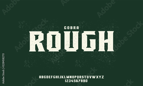 rough rugged cobra retro typeface, victorian vintage display font vector alphabet set