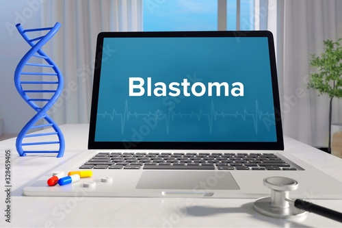 Blastoma – Medizin, Gesundheit. Computer im Büro mit Begriff auf dem Bildschirm. Arzt, Krankheit, Gesundheitswesen photo