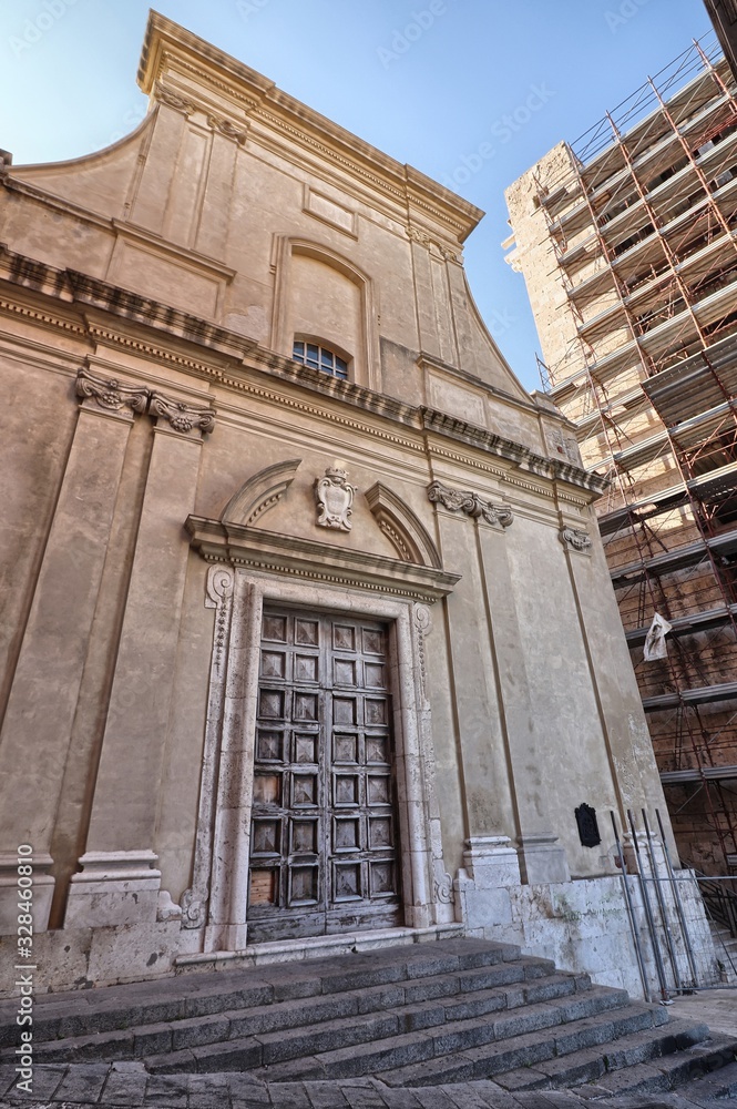 Facade of the Church of San Giuseppe Calasanzio, Cagliari, Sardinia, Italy