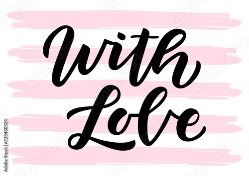 With love hand drawn lettering