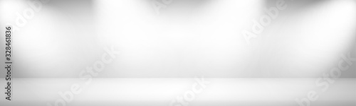 White Wide Gradient Modern Studio Showcase Background with Lights