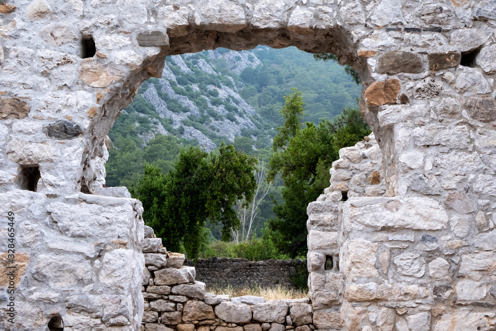 Ruins of ancient city Olympos in Turkey