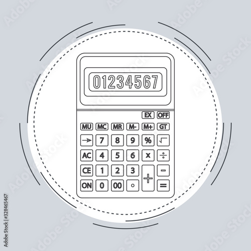 calculator line icon flat design