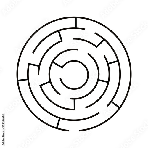 easy round maze on a white background