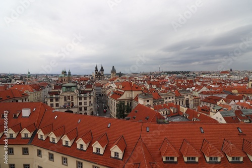 Czechia Prague city roof view