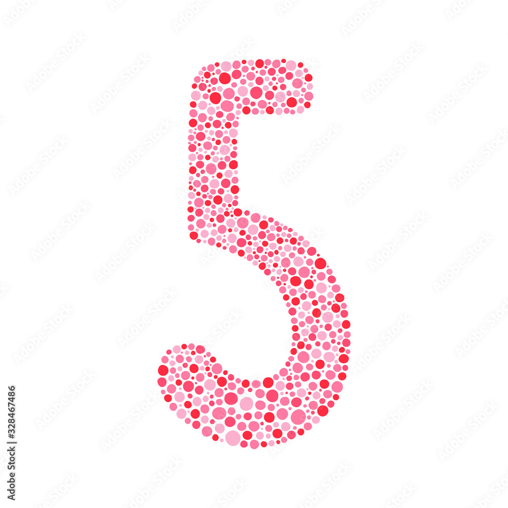 Number five silhouette decorated with red dots. Vector illustration, easy to edit, manipulate, resize or colorize. Perfect for postcards, invitations, posters, or other decorations. Number five silhouette decorated with red dots. Vector illustration, easy to edit, manipulate, resize or colorize. Perfect for postcards, invitations, posters, or other decorations.