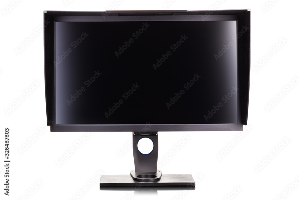 Professional photographer monitor with shading hood Professional photographer monitor with shading hood
