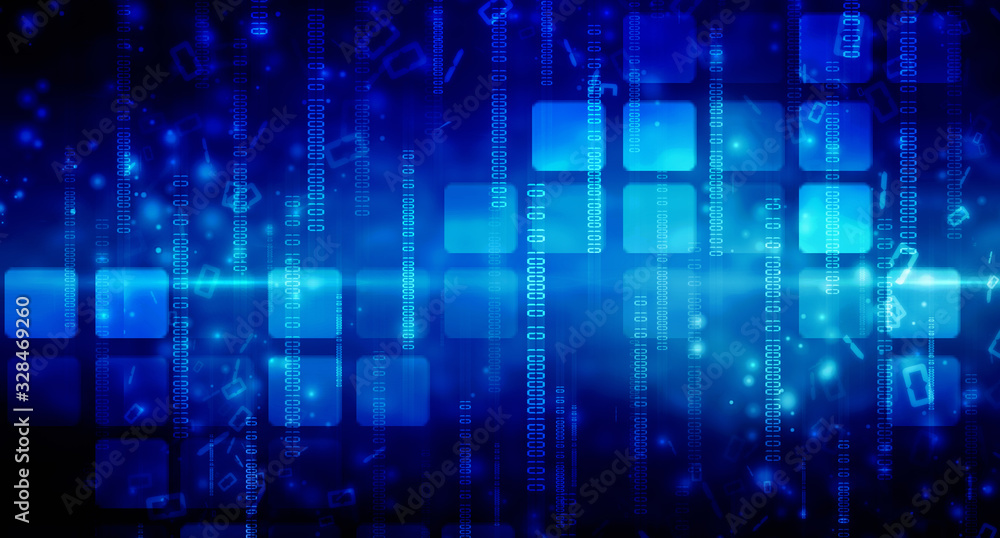 2d illustration abstract digital binary data on computer screen 2d illustration abstract digital binary data on computer screen