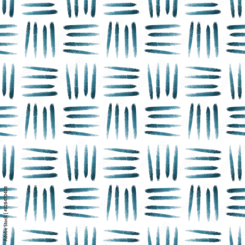 Blue summer gouache seamless stripe pattern Blue summer gouache seamless stripe pattern