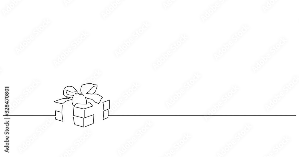 Gift box line drawing, animated illustration design. Christmas collection. Gift box line drawing, animated illustration design. Christmas collection.