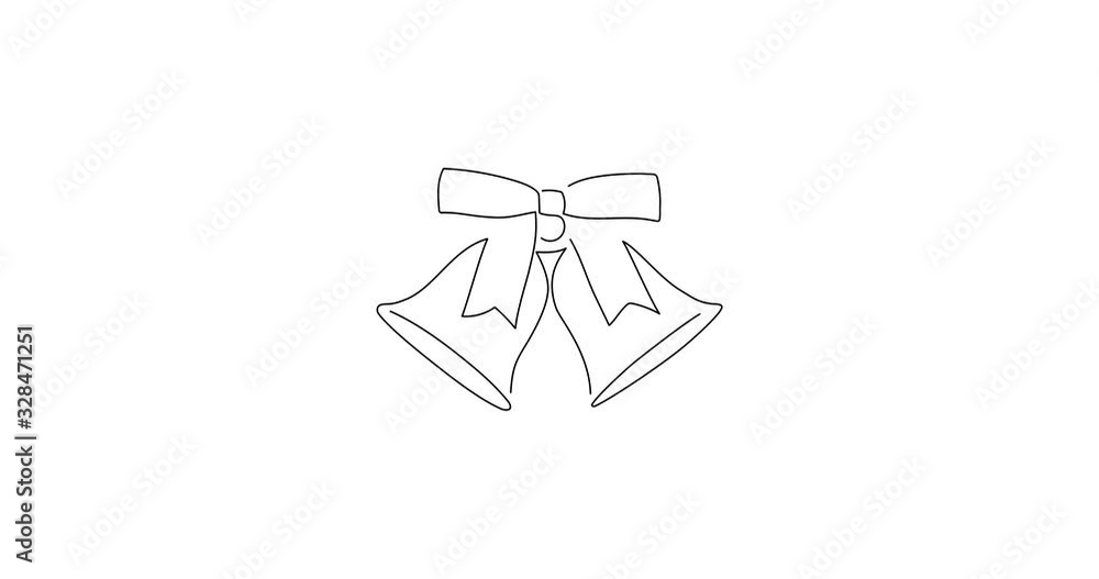 Christmas bells line drawing, animated illustration design. Christmas collection. Christmas bells line drawing, animated illustration design. Christmas collection.
