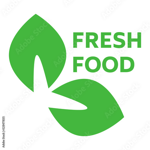 Fresh Food Logo. Fresh vegetables and fruits Icon. Vector Illustration