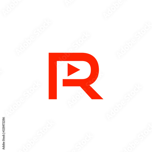 Free Download R Letter Logo Design with Play sign - GFXLoad