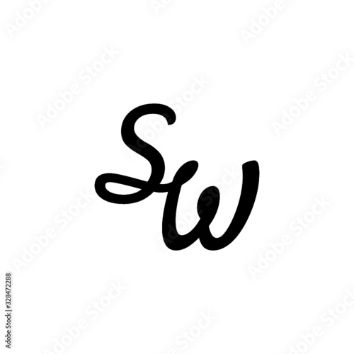 Letter SW logo design, initials SW logo