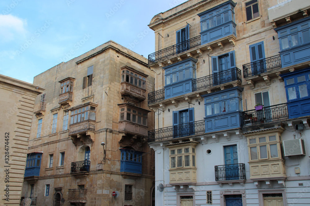 flats buildings at independence square in valletta in malta