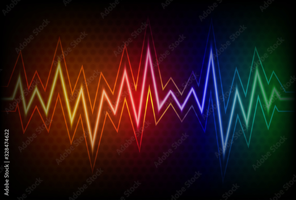Abstract background with colorful waveform