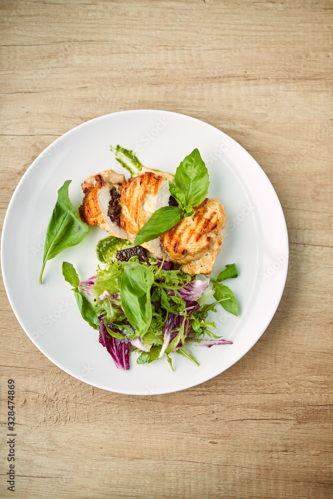 grilled chicken breast and salad grilled chicken breast and salad