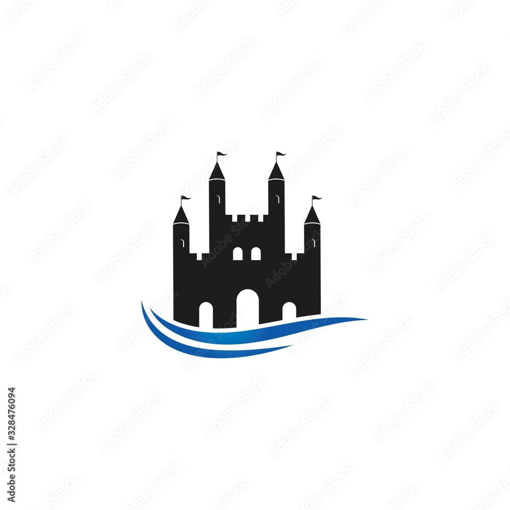 Castle Logo vector icon illustration