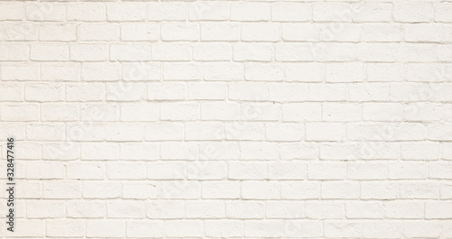 white paint simple brick wall for background texture design purpose