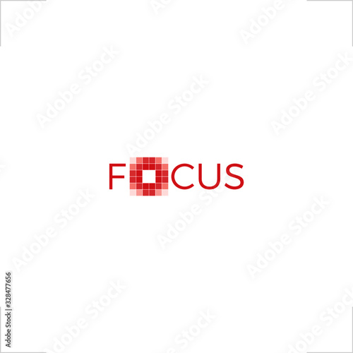 focus logo type pixel design