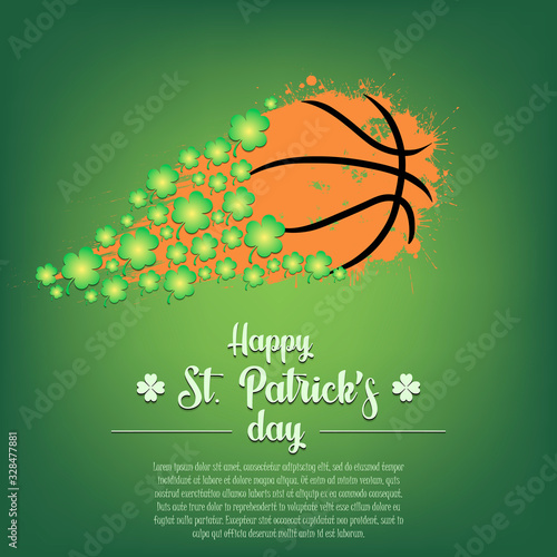 Happy St. Patrick's day and basketball ball