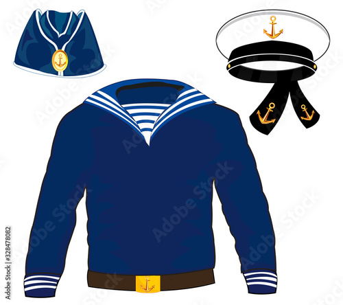 Form of the sailor and service cap with belt