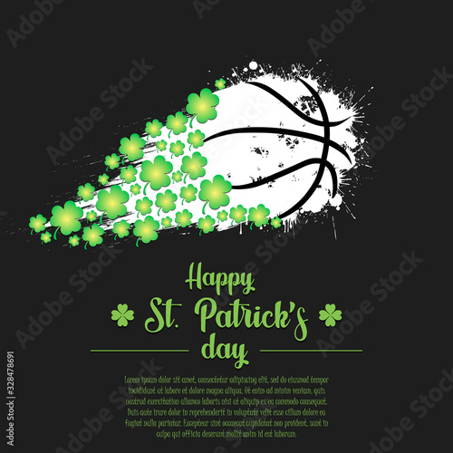 Happy St. Patrick's day and basketball ball