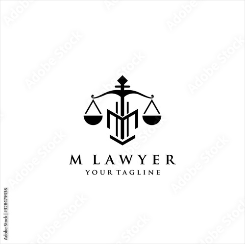 Creative Law Concept Logo Design Template