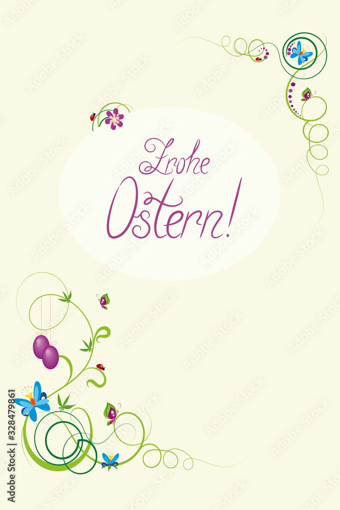 Easter background with colorful eggs and spring flowers. Easter background with colorful eggs and spring flowers.